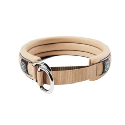BullyBillows koiran puolikiristävä panta pehmustettu 3 cm, beige