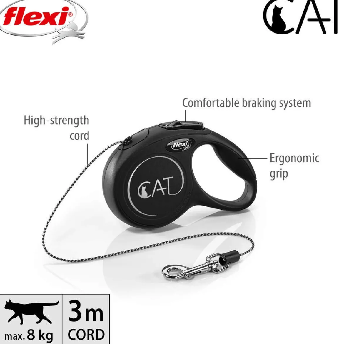 Flexi Classic Cat Cord XS 3m/8kg