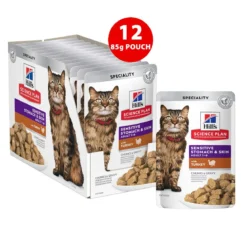 Hill's Science Plan Cat Adult Sensitive Stomach & Skin Turkey 12x85g