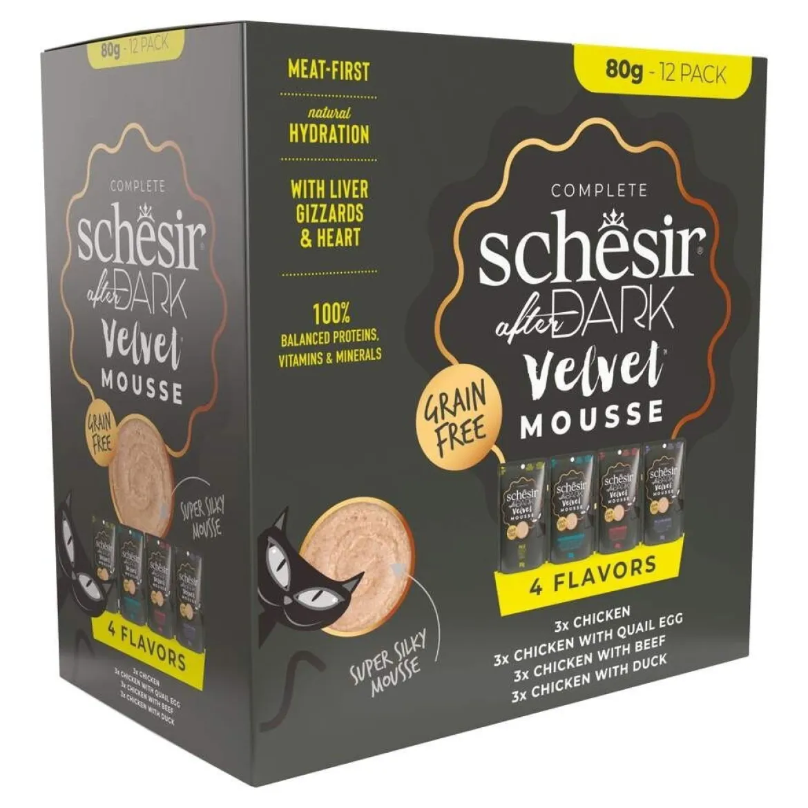 Schesir After Dark Velvet Mousse Variety Pack 12 x 80 g