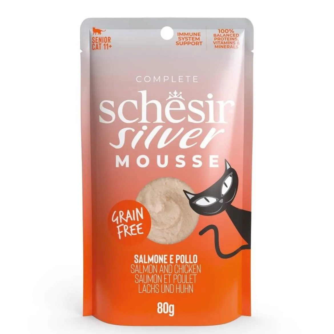 Schesir Silver Mousse lohi & kana 80 g