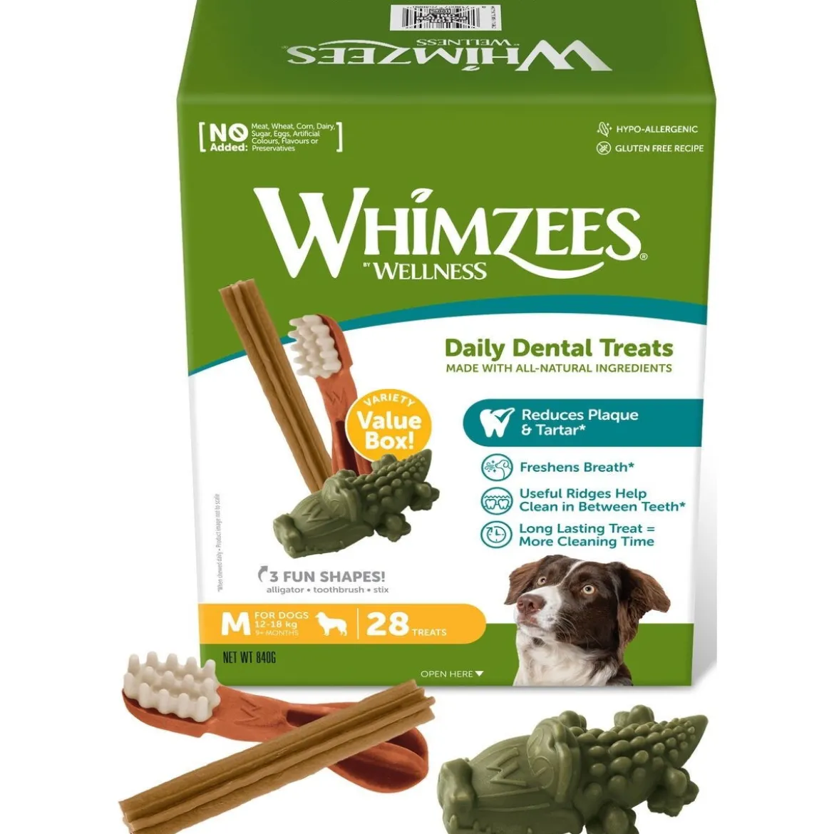 Säästöpakkaus Whimzees M, 28 kpl